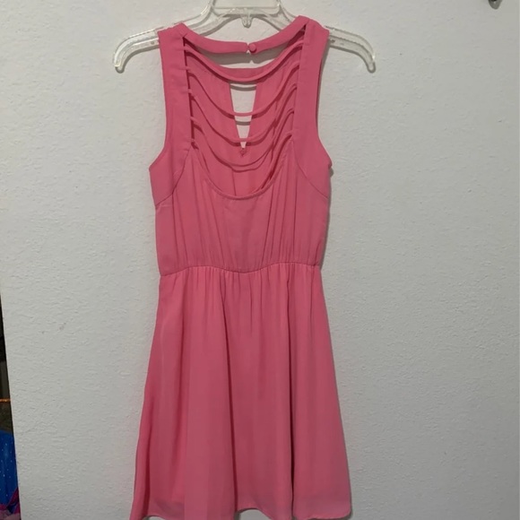 Hot Pink A-line Cocktail Dress - Picture 2 of 3
